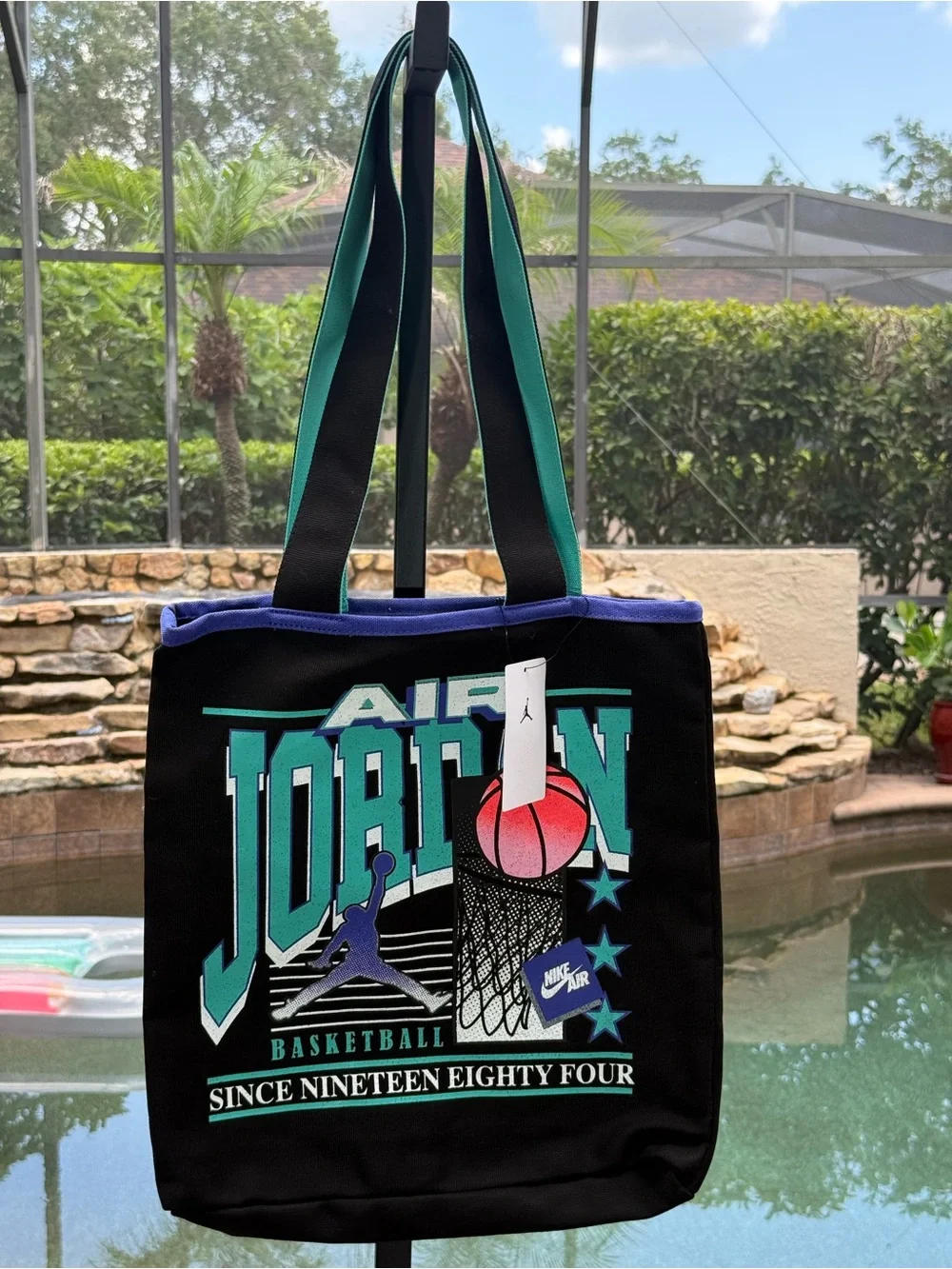Nike Air Jordan Canvas Tote Bag Retro Basketball Graphic OS MA9168-K90